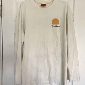 Rhythm Long Sleeve Tee with blue stains.